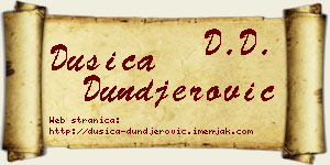 Dušica Dunđerović vizit kartica